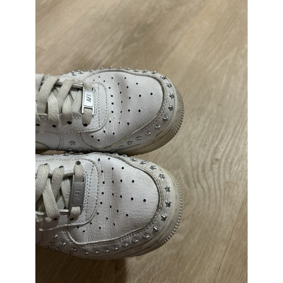 Women's White Nike Star Studded Air Force 1s - Picture 2 of 5